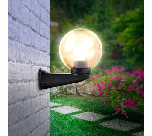 Светильник садово-парковый НБУ 01-60-205 , шар дымчатый с настенным крепежом D=200 mm  Б0048082  ЭРА