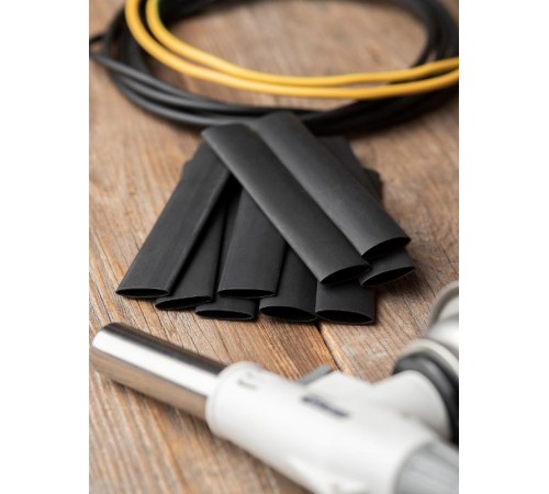 Термоусаживаемая трубка ТУТк с клеевым слоем нг 12/4 черная в отрезках по 1м EKF PROxima  tut-k12-b  EKF