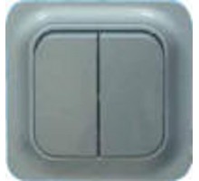 Выключатель эльба 1-кл. серебро  Э1-03-15  Рувинил