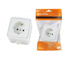 Розетка 2П+З OУ IP44 16А белая "Орель"  SQ1802-0005  TDM