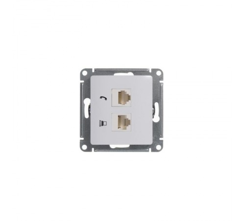 Glossa Белый Розетка 2-я RJ11+RJ45, кат.5E  GSL000185  SE