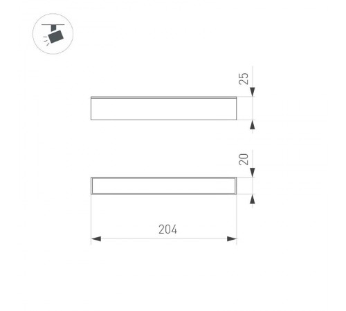 Светильник MAG-FLAT-25-L200-6W Day4000 (BK, 100 deg, 24V) (arlight, IP20 Металл, 3 года)  033238  Arlight