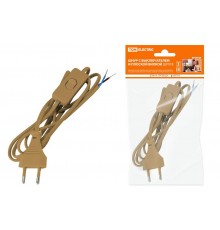 Шнур с выключателем и плоской вилкой ШУ01В ШВВП 2х0,75мм2 2м. бронза  SQ1305-0003  TDM