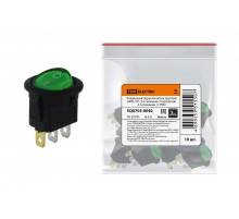 Клавишный переключатель круглый MIRS-101-3-G зеленый с подсветкой 2 положения 1з  SQ0703-0040  TDM