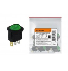 Клавишный переключатель круглый MIRS-101-3-G зеленый с подсветкой 2 положения 1з  SQ0703-0040  TDM