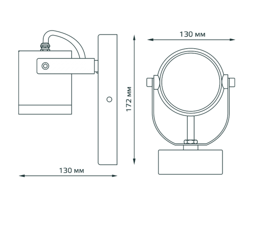 Светильник садово-парковый Sonata настенный архитектурный, 1xGU10, 172.5*90*130mm, 170-240V / 50Hz, 1xMax.35W, IP54  GD150  Gauss