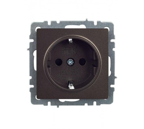 BRITE Розетка с заземлением со шторками 16А РС14-1-0-БрТБ темная бронза  BR-R14-16-K45  IEK