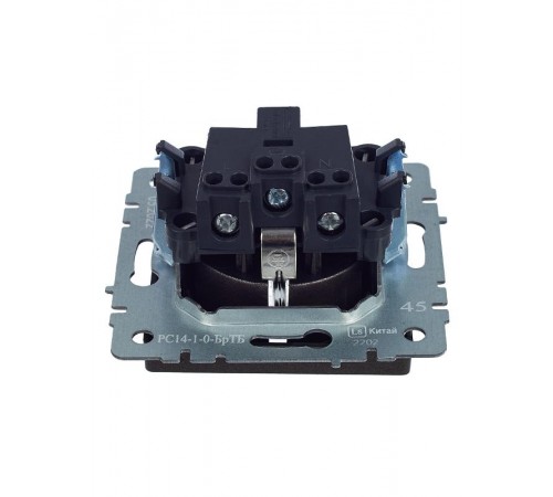 BRITE Розетка с заземлением со шторками 16А РС14-1-0-БрТБ темная бронза  BR-R14-16-K45  IEK