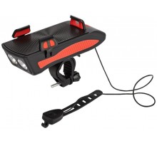 Фонарь велосипедный светодиодный VA-802 аккумуляторный powerbank сигнал держатель для телефона 5W  Б0058230  ЭРА