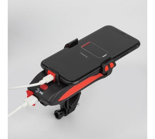 Фонарь велосипедный светодиодный VA-802 аккумуляторный powerbank сигнал держатель для телефона 5W  Б0058230  ЭРА