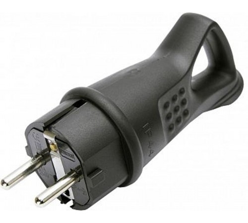 RPG16-30-442 Вилка угловая с/з, каучук 250В, 16A, IP44, серия Одри, черный  32843  STEKKER