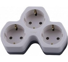 ADP16-13-20 Разветвитель сетевой 3-местный с/з, 250В,16A, белый/серый  32871  STEKKER