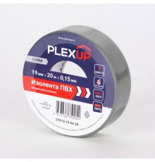 Изолента ПВХ 19мм- 20м серая   STP15-19-01-20  PLEXUP