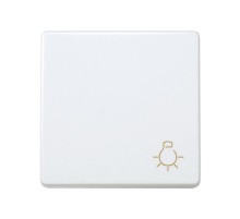 Simon 27 Выключатель 1-кл кнопочный с пиктограммой "лампа", 10А 250В, широкий модуль, S27, белый  27151-65  Simon