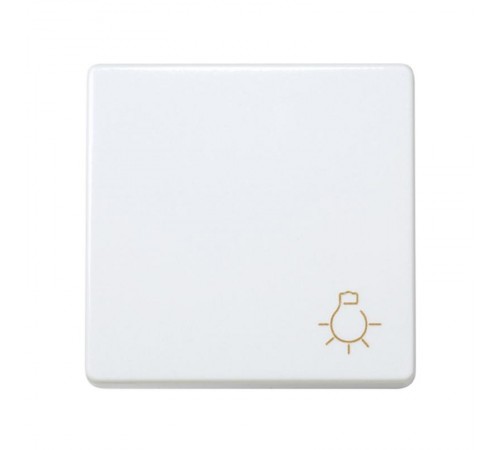 Simon 27 Выключатель 1-кл кнопочный с пиктограммой "лампа", 10А 250В, широкий модуль, S27, белый  27151-65  Simon