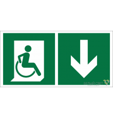 Знак безопасности BL-4020.E70"Указ. двери эвакуац. выхода (прав.) для МГН"  a20256  Белый свет