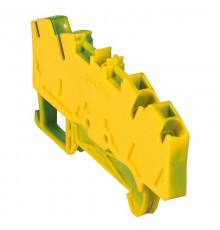 Пружинная клемма Viking 3 - заземляющая - однополюсная - 4 проводника - шаг 6 мм - желто-зеленый  037279  Legrand