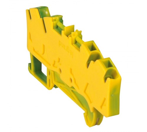 Пружинная клемма Viking 3 - заземляющая - однополюсная - 4 проводника - шаг 6 мм - желто-зеленый  037279  Legrand