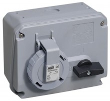 Розетка с выключателем и механической блокировкой 232MHS1W, 32A, 2P+E, IP67, 1ч  2CMA167851R1000  ABB
