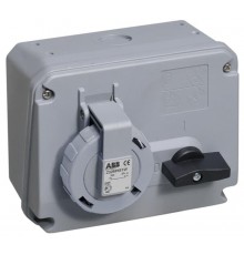 Розетка с выключателем и механической блокировкой 232MHS1W, 32A, 2P+E, IP67, 1ч  2CMA167851R1000  ABB