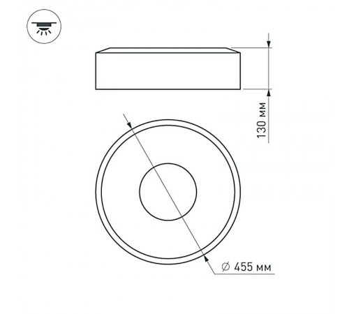 Светильник SP-TOR-RING-SURFACE-R460-33W Warm3000 (WH, 120 deg)  022135(1)  Arlight