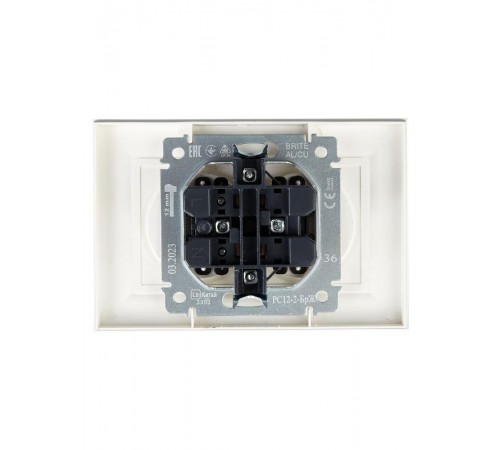 BRITE Розетка 2-ая без заземления без шторок10А в сборе РС12-2-БрЖ жемчуг  BR-R20-10-K36-F  IEK