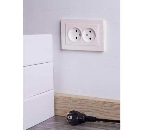 BRITE Розетка 2-ая без заземления без шторок10А в сборе РС12-2-БрЖ жемчуг  BR-R20-10-K36-F  IEK