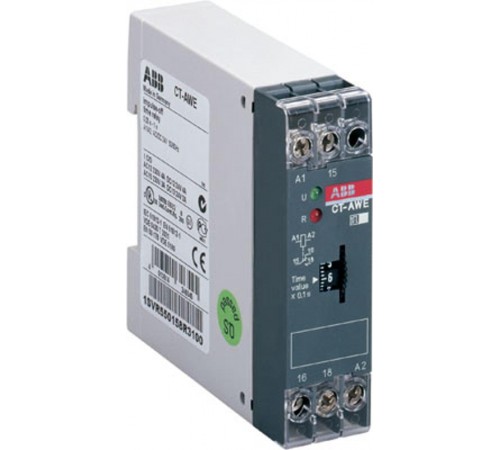 Реле времени CT-AWE (с проскальз. при размык.) 220-240В AC (врем енной диапазон 0,1с..10с.) 1ПК  1SVR550141R1100  ABB