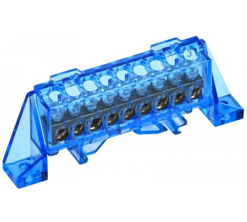 TEKFOR Шина N "ноль" в комбинированном DIN-изоляторе "Стойка" 6х9-9-С  TF-NN10-09-DP-K07  IEK