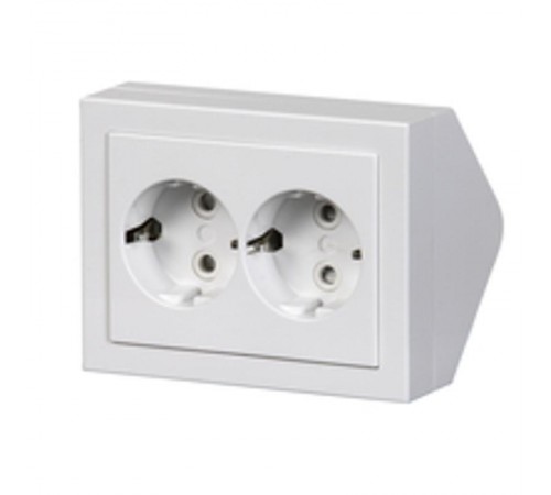Розетка двойная Schuko, угловая, алюминий  402EE-83   2TKA00001612  ABB
