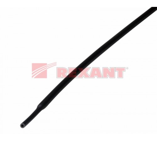 Термоусадочная трубка 1,0/0,5 мм, черная, упаковка 50 шт. по 1 м  20-1006  REXANT