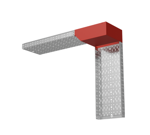 Угол вертикальный внешний L 80х400 мм с разворотом трассы на 90 град "ПЛЮС"  VLPDplus90-80-400-L  КМ-профиль