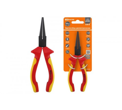 Круглогубцы диэлектрические, 160 мм, 1000 В, CR-V, "ЭкспертЭлектрик"  SQ1010-0106  TDM