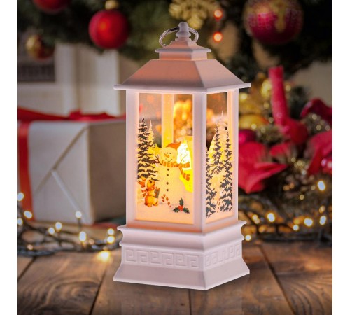 Новогодний декоративный светильник Снеговик  EGNDS-06   теплый белый диодов , h 20 см, 3*ААА, IP20  Б0051940  ЭРА