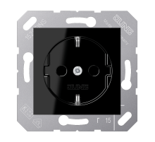 Штепсельная розетка SCHUKO 16А / 250В, пружинные зажимы; термопласт; черный; CD500  CD5120BFSW  Jung