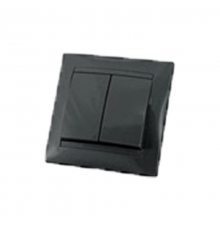 Выключатель 2-х кл. 10А графит "Лама"  SQ1815-0602  TDM