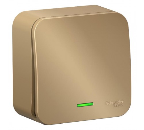 Blanca Титан О/У с изолирующей пластиной Титан Переключатель 1-клавишный с подсветкой, 10А, 250B  BLNVA106114  SE