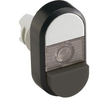 Кнопка двойная MPD16-11С (белая/черная-выступающая) прозрачная л инза без текста  1SFA611145R1108  ABB