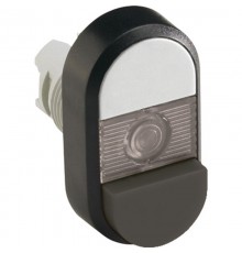 Кнопка двойная MPD16-11С (белая/черная-выступающая) прозрачная л инза без текста  1SFA611145R1108  ABB