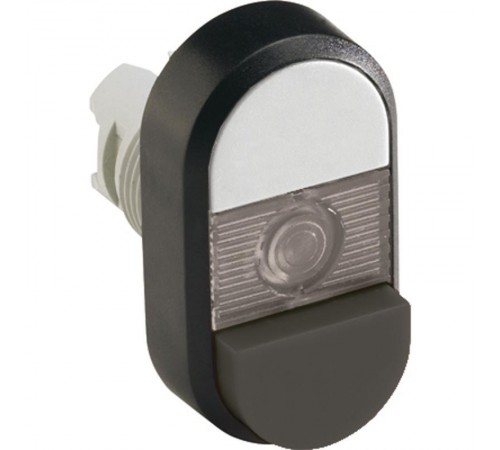 Кнопка двойная MPD16-11С (белая/черная-выступающая) прозрачная л инза без текста  1SFA611145R1108  ABB