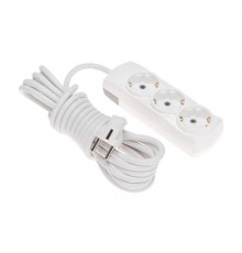 Удлинитель PREMIUM 3 гнезда, 5м, 3х1,5мм, с/з, белый  13-4102  REXANT