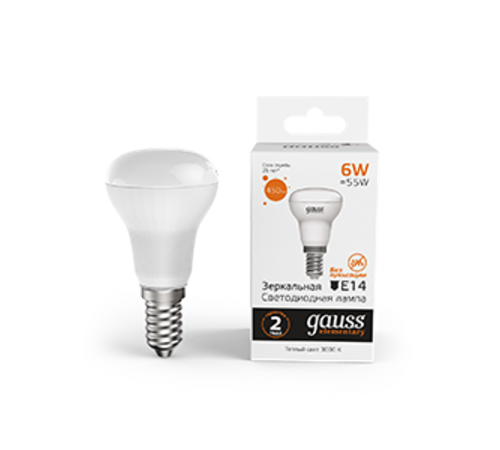 Лампа светодиодная Elementary R50 6W 450lm 3000K Е14 LED 1/10/50  63116  Gauss