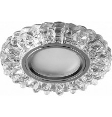 Светильник точечный встраиваемый под лампу, с LED подсветкой CD916 15LED*2835 SMD 4000K, MR16 50W G5.3, прозрачный, хром  28988  FERON