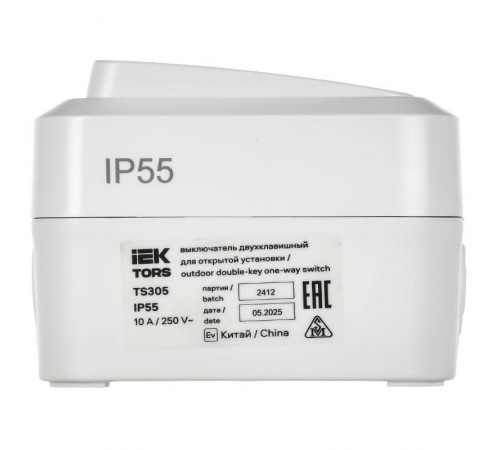 TORS Выключ. двухкл. 10А IP55 TS305 белый  TS-V20-0-10-55-K01  IEK