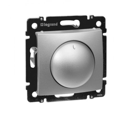 Valena Алюминий Светорегулятор поворотный 40-400W для ламп накаливания (вкл поворотом)  770261  Legrand