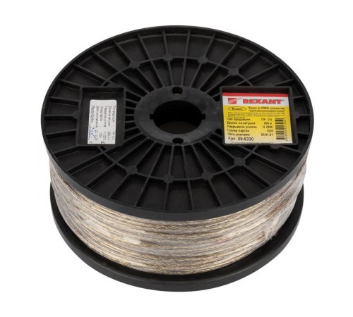 Трос стальной в ПВХ изоляции d3.0мм (200м)  09-5330  REXANT