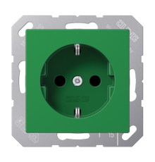 Штепсельная розетка SCHUKO 16A 250V~ с защитой от детей; термопласт; зеленая  A1520BFKIGN  Jung