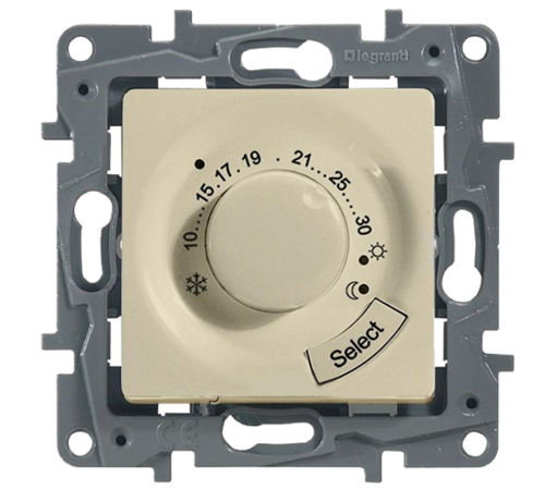 Etika Слоновая кость Термостат д/пола  672330  Legrand