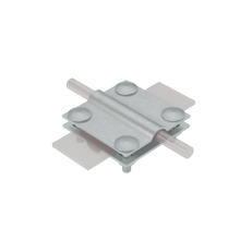 Соединитель крестообразный для прутка  5-12 мм и полосы до 30 мм с 2 пластинами CU  2XS-D5-12-B30 CU  КМ-профиль