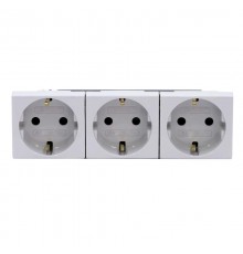 Тройная розетка Viva серая  45023  DKC
